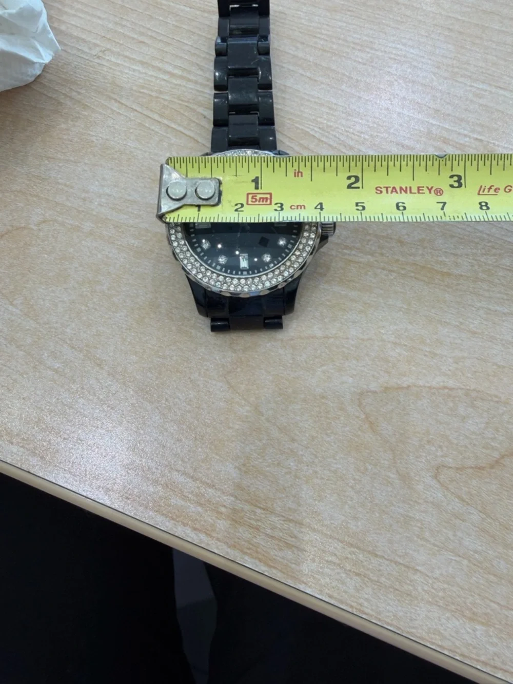 ToyWatch Black Plasteramic Bracelet Watch with Crystal Bezel